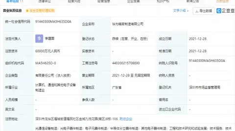 华为回应 6 亿元成立精密制造公司：不生产芯片
